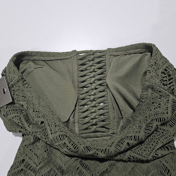 Vince Camuto Crochet Bandeau One-Piece Swimsuit - Picture 7 of 11